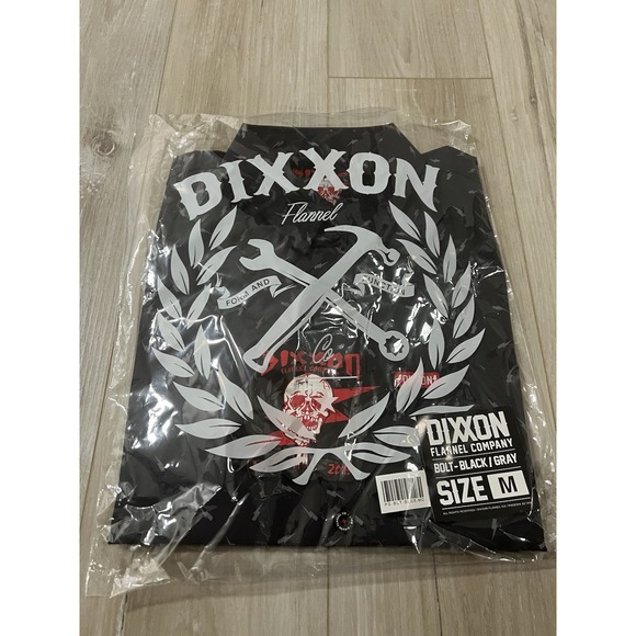⚡️ Dixxon Flannel Co. The Bolt Black Grey Gray Party Shirt M BNIB W/ Tag ⚡️